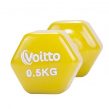 Гантель для фитнеса виниловая шестигранная Voitto 0,5 кг